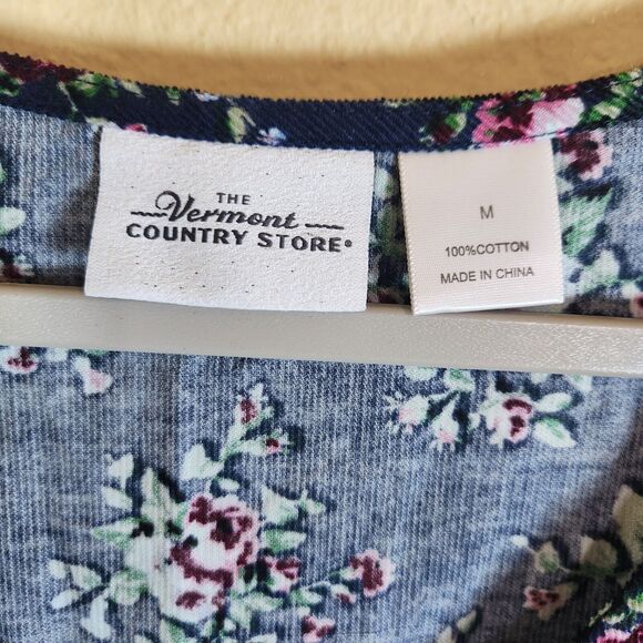 Vermont Country Store button up corduroy tank floral dress Prarie maxi MEDIUM - Picture 3 of 10